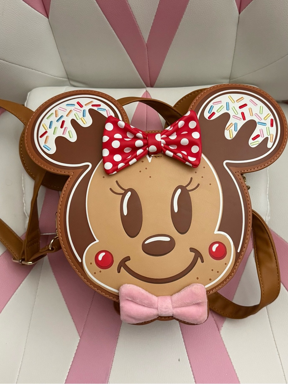 Loungefly Disney christmas Mickey & Minnie Gingerbread Cookie Crossbody Bag